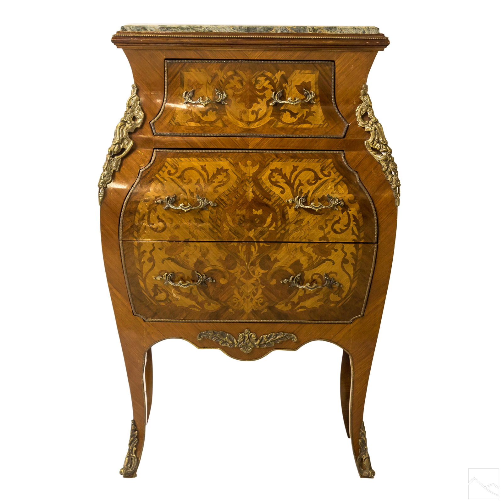 Mid Century Modern MCM Bombe Marble Dresser Chest (1 of 7)