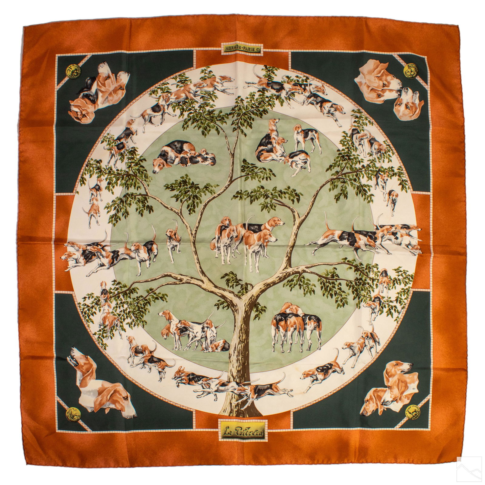 Hermes H Watrigant Le Poitevin Silk Scarf Kerchief (1 of 4)