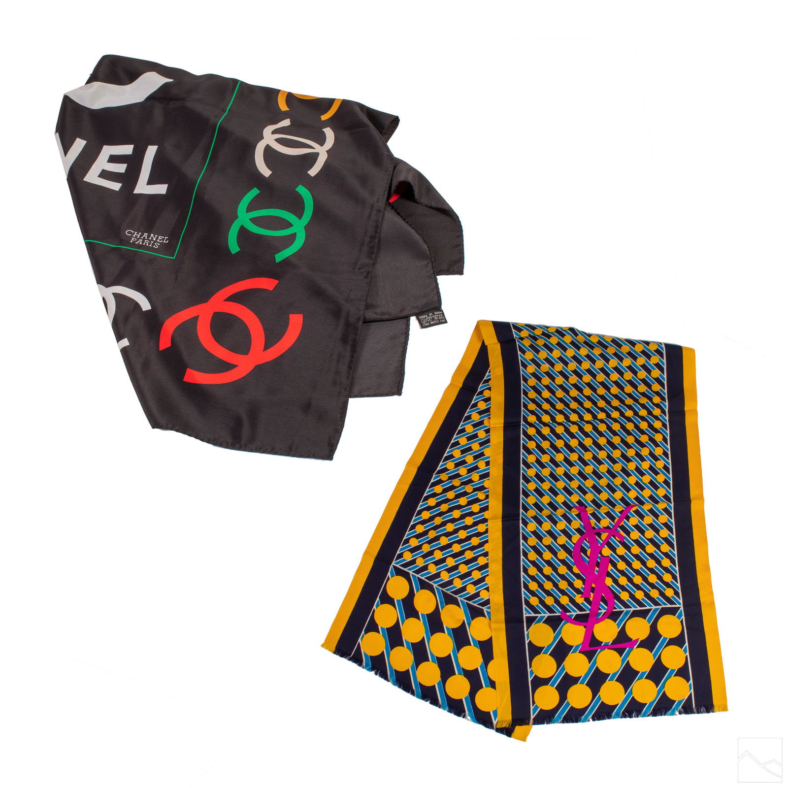 Chanel and Yves Saint Laurent YSL Silk Scarf LOT (1 of 8)