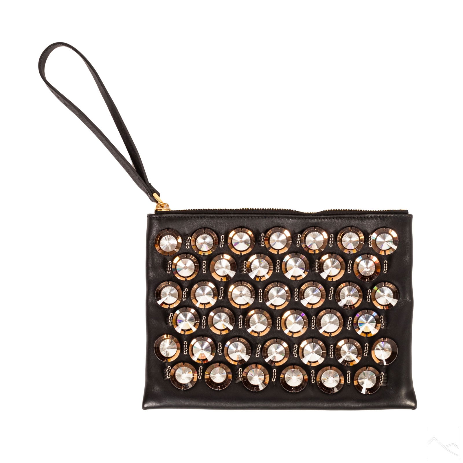 Marni Italian Black Leather Rhinestone Studded Bag (1 of 6)