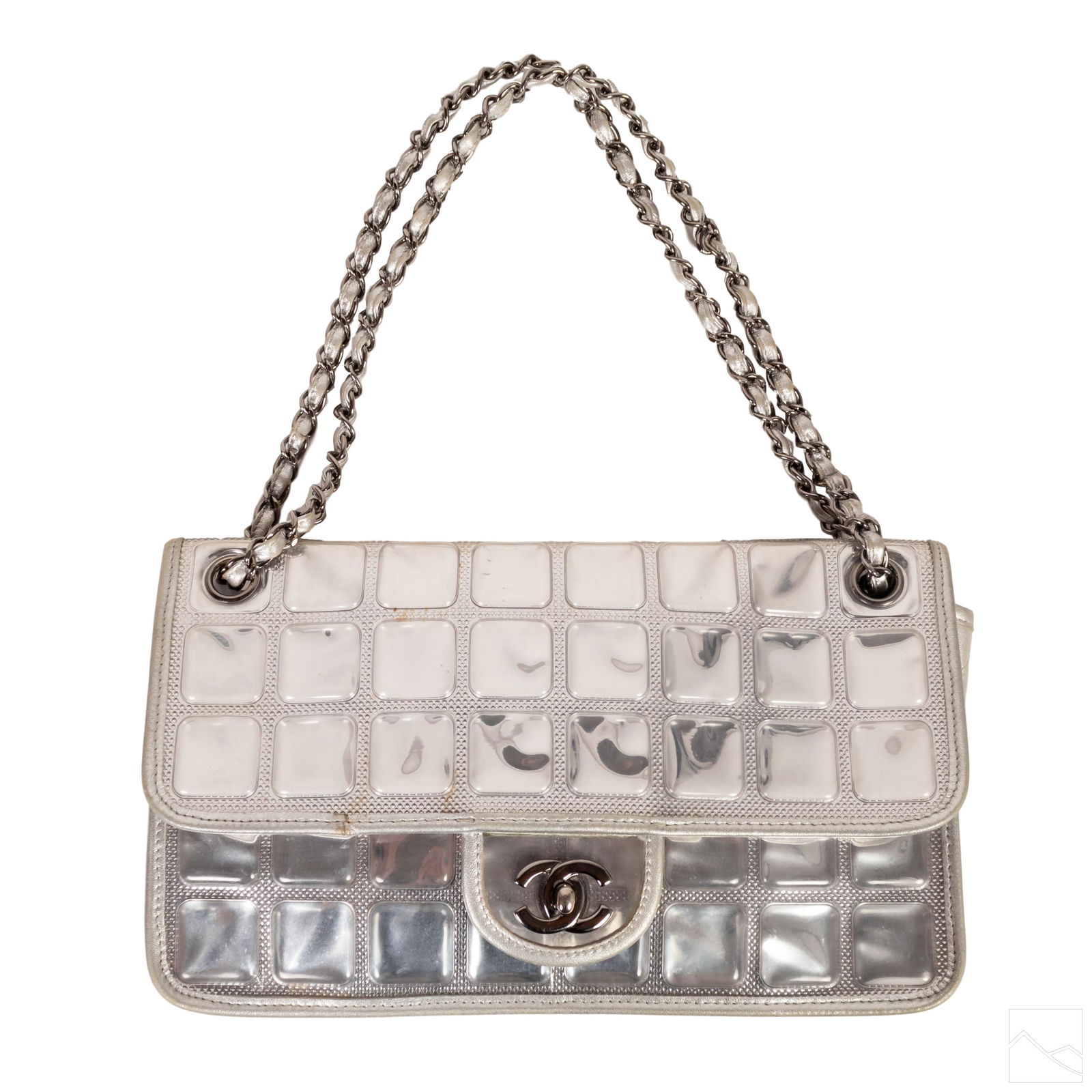 Chanel LE Silver Quilted Vinyl Ice Cube Flap Bag (1 of 6)