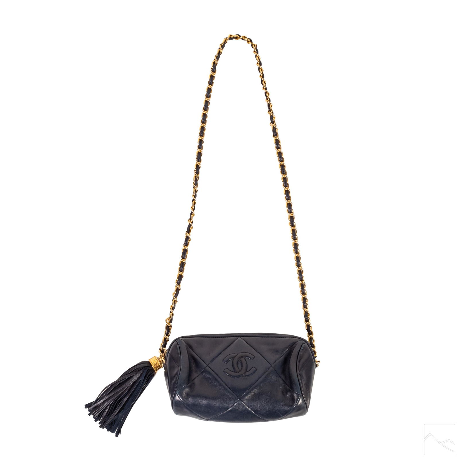 Chanel Vintage Blue Leather Camera Bag with Tassel (1 of 7)