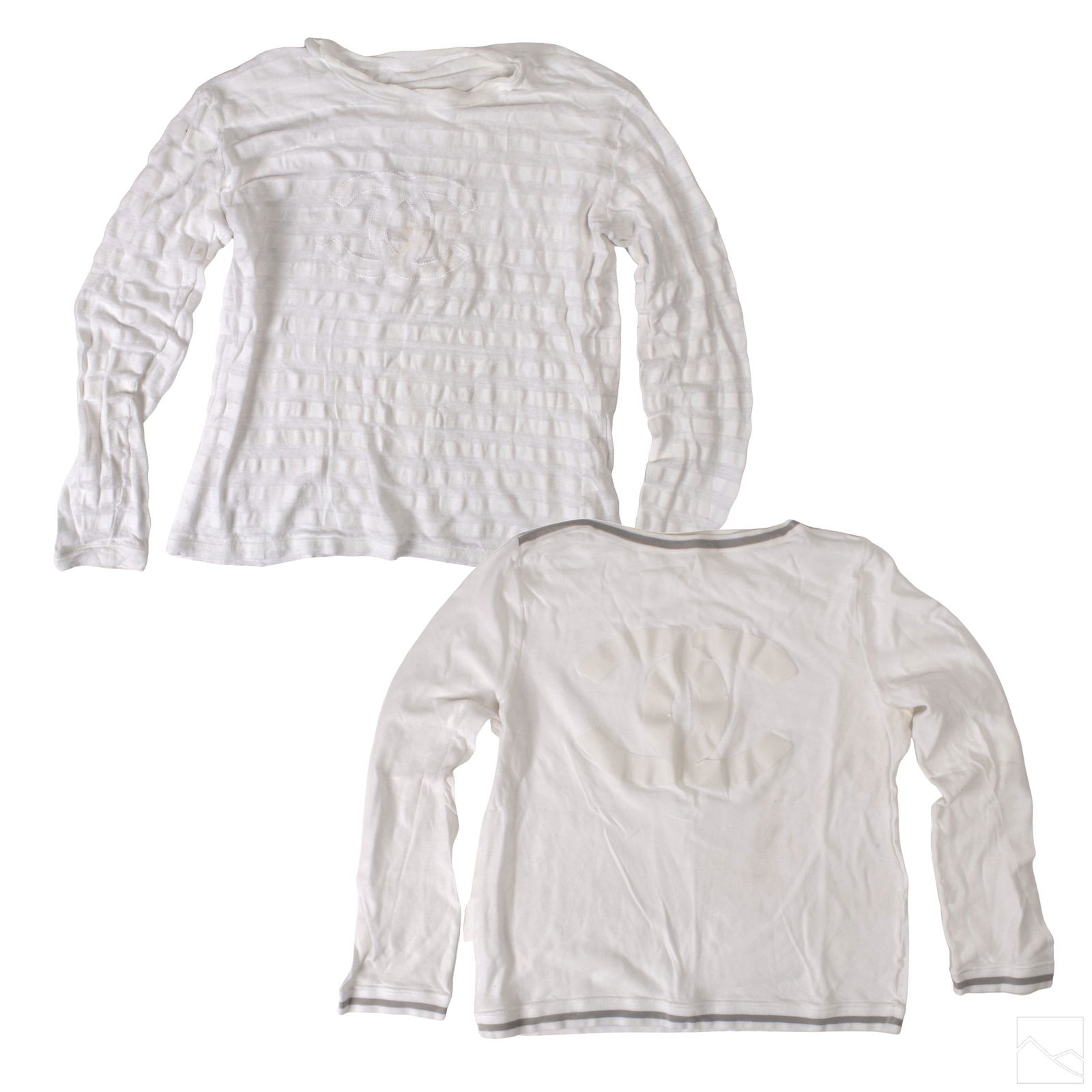 Chanel Designer Long Sleeve CC Cotton Tops M LOT (1 of 7)