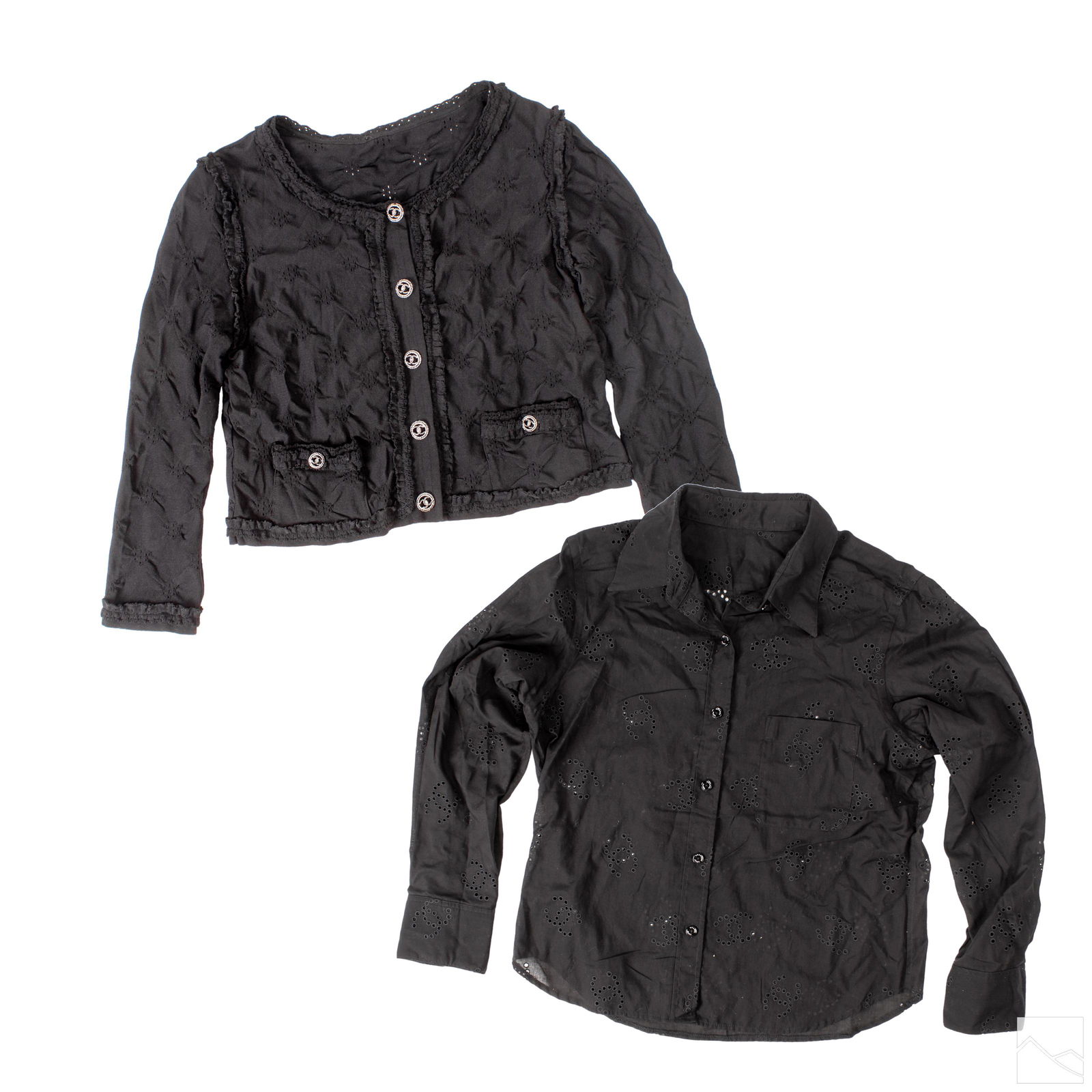 Chanel Black Button Down Long Sleeve Tops M GROUP (1 of 7)