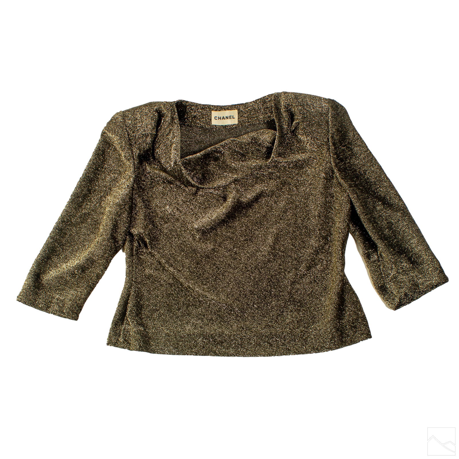 Chanel Vintage Metallic Gold Blouse Top Size Small (1 of 5)