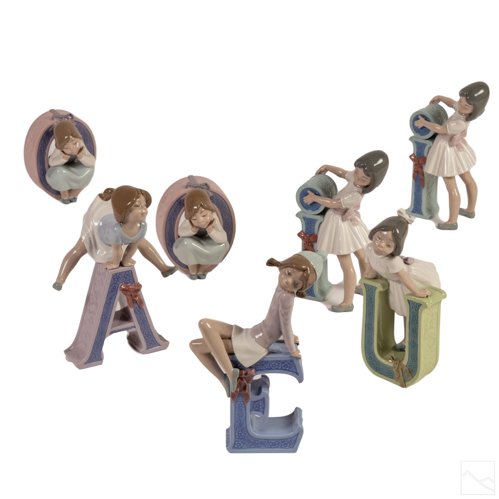 Lladro Porcelain AEIOU Vowel Girl Figure GROUP LOT (1 of 17)