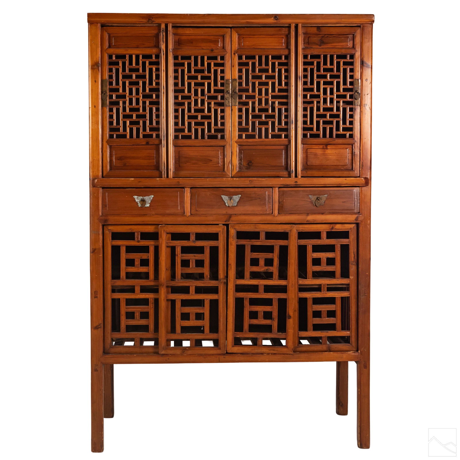 Chinese 75" Old Sliding Door Panel Wooden Cabinet (1 of 9)