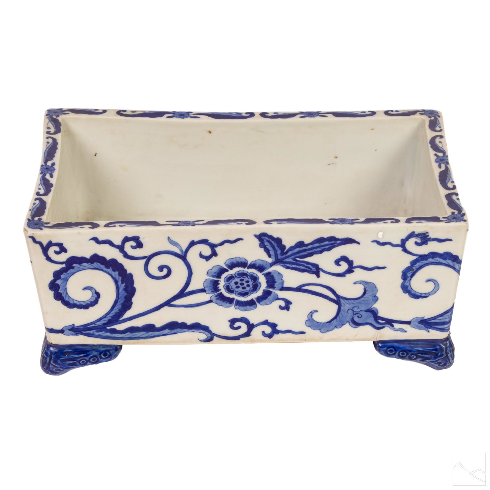 Chinese Blue & White Rectangular Porcelain Planter (1 of 6)
