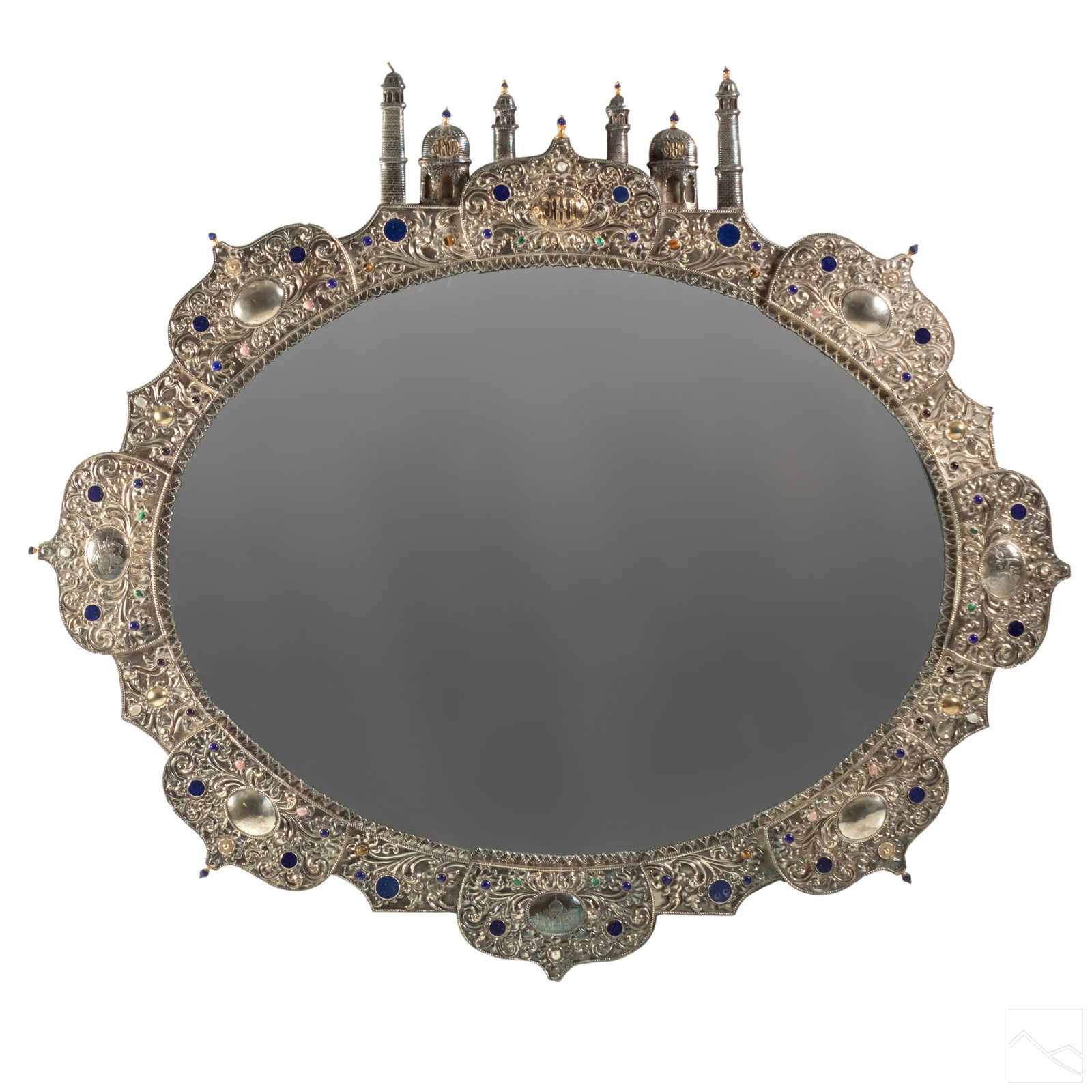 Bejeweled Persian Sterling Silver Palace Mirror (1 of 8)