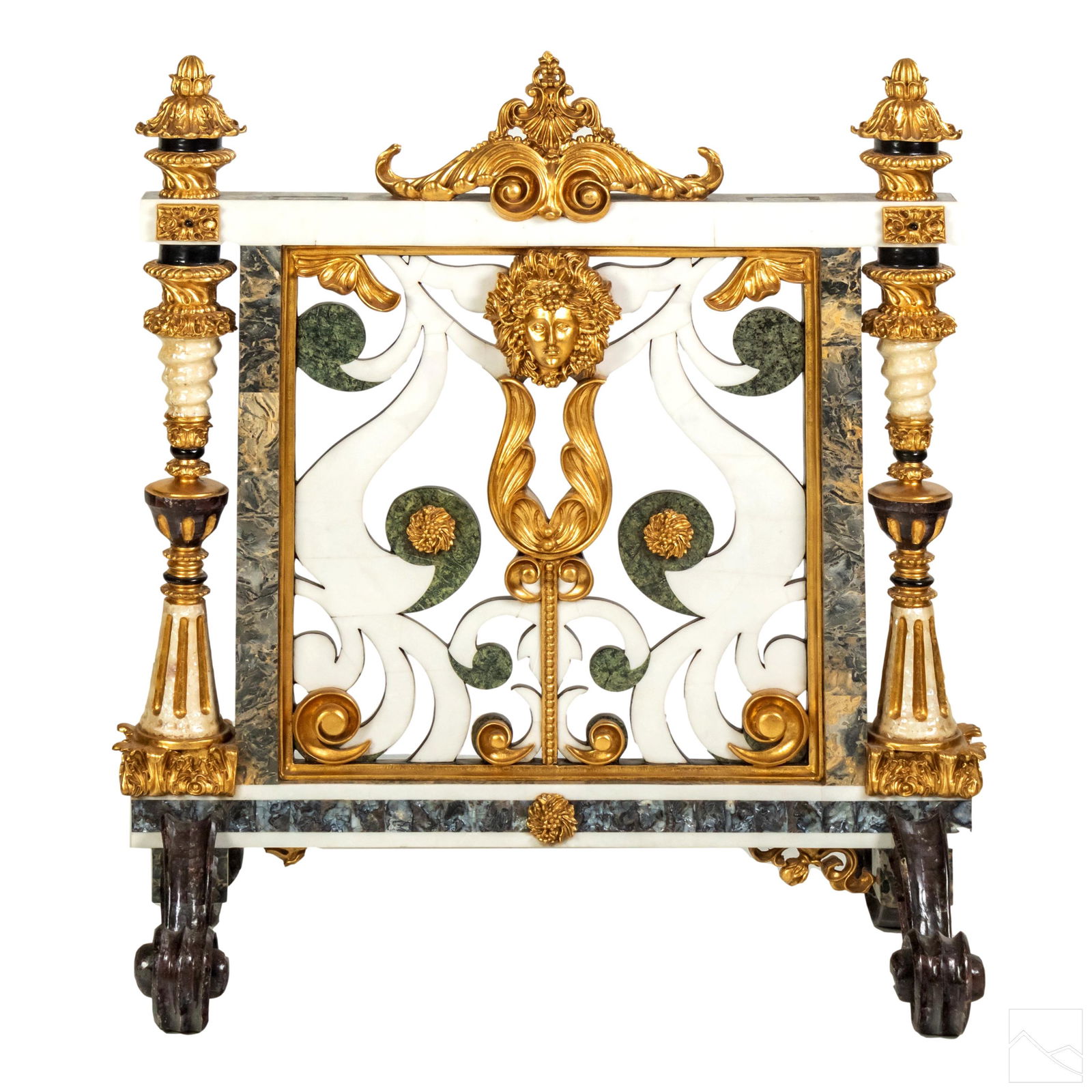 Neoclassical Gilt Baroque Marble Fireplace Screen (1 of 5)