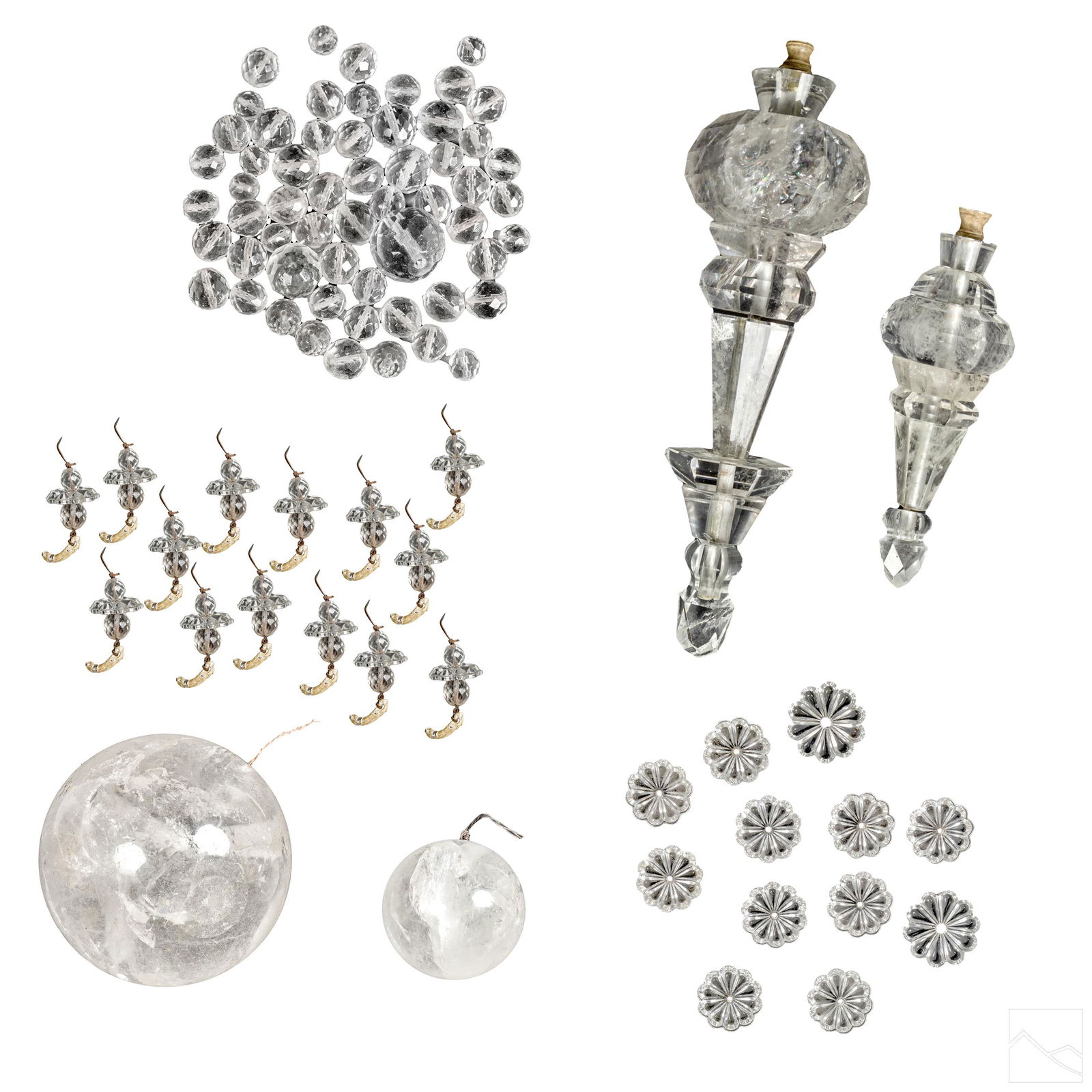 Rock Crystal Chandelier Mics. Parts Finials Balls (1 of 7)