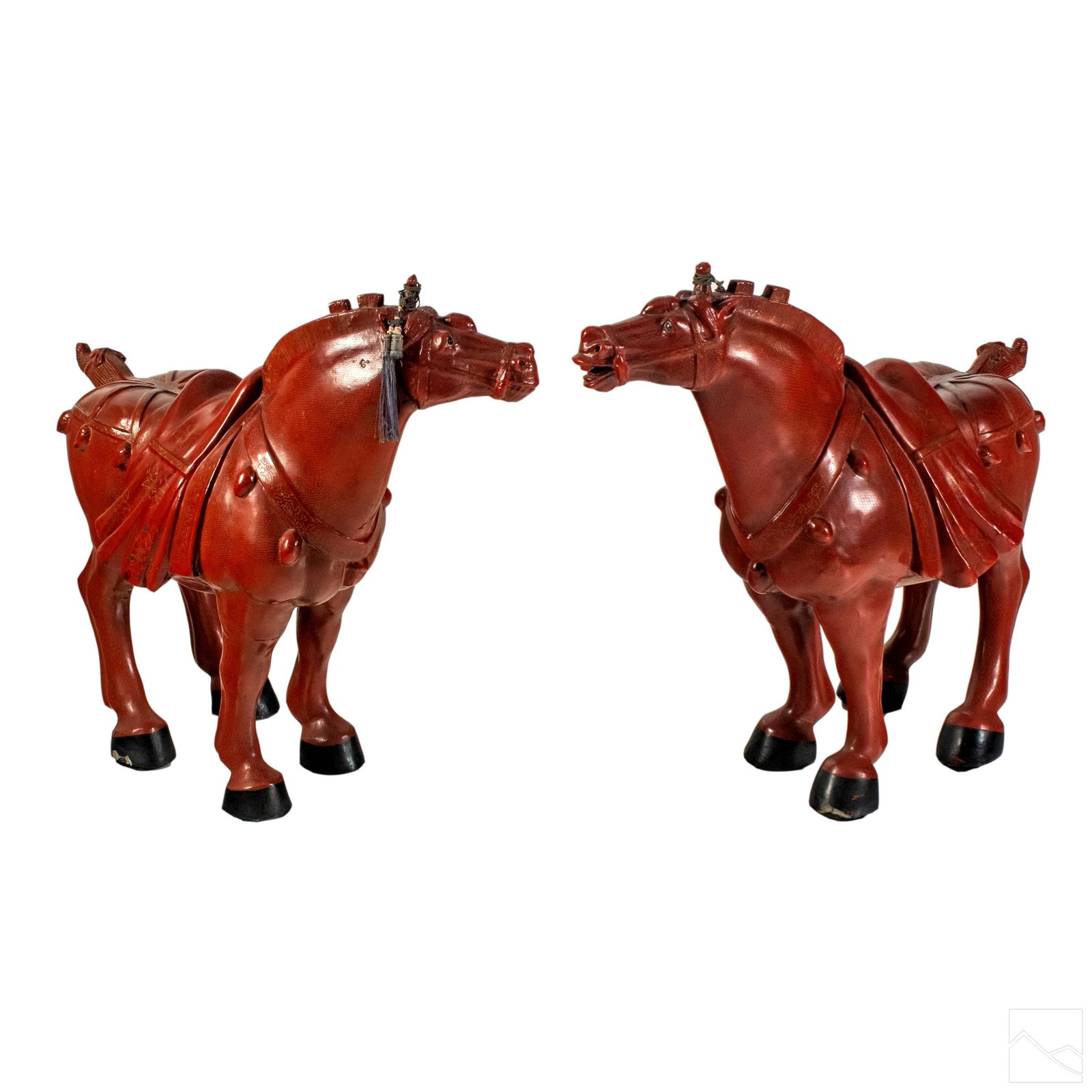 Chinese Palace Size Red Cinnabar Tang Horse Statue (1 of 8)
