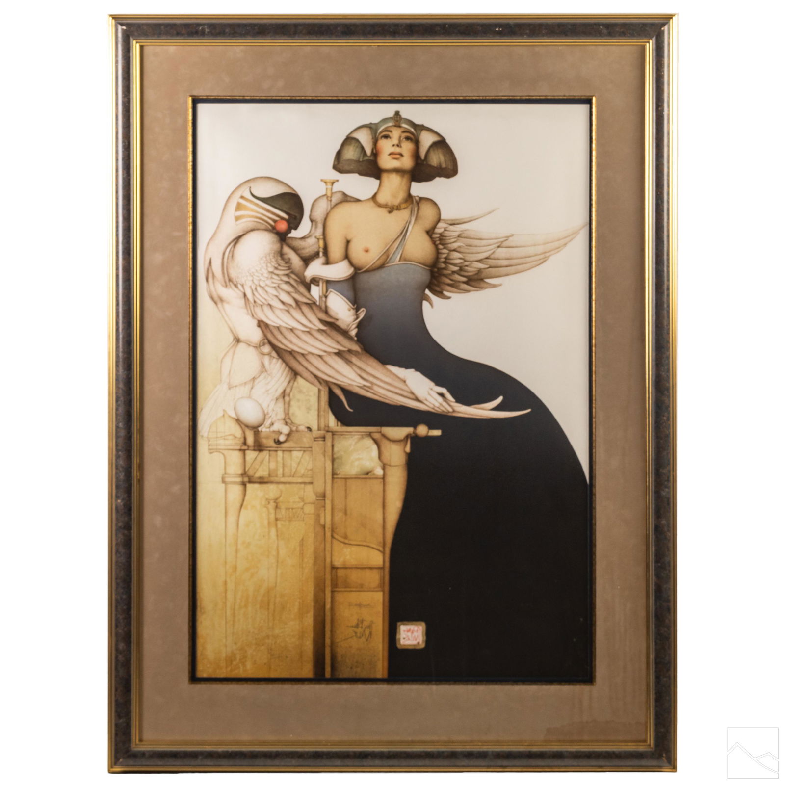 Michael Parkes (b.1944) Magical Realism Lithograph: Michael Parkes (American, born 1944). Original hand pulled Limited Edition stone lithograph. Produced in a Magical Realism style. Titled, "ADITI," inspired by Aditi, the goddess of the earth, sky, unc