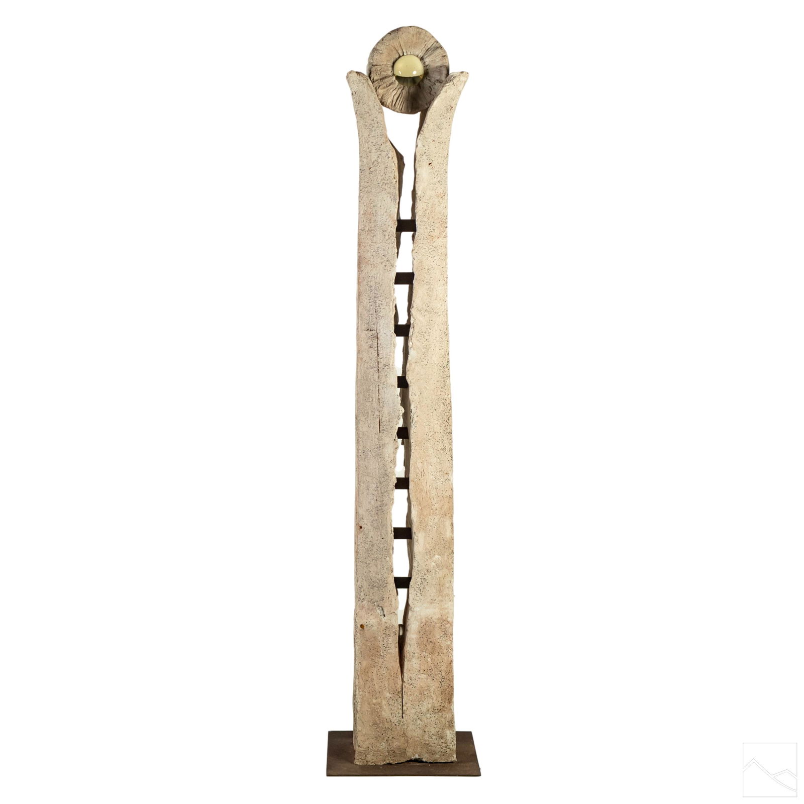 Mystery 20C Modern Stone Metal & Glass Sculpture (1 of 7)