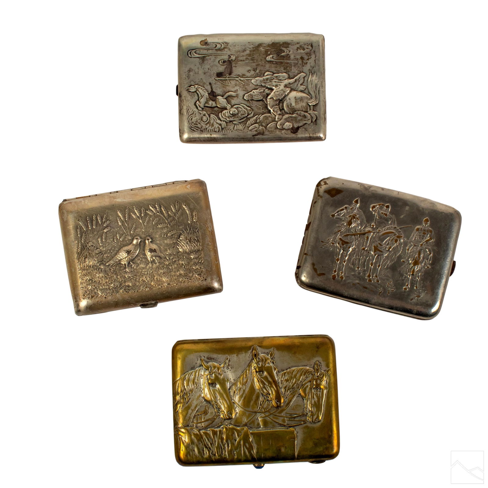 Figural Horse Quail Cigarette Cases ESTATE GROUP (1 of 5)