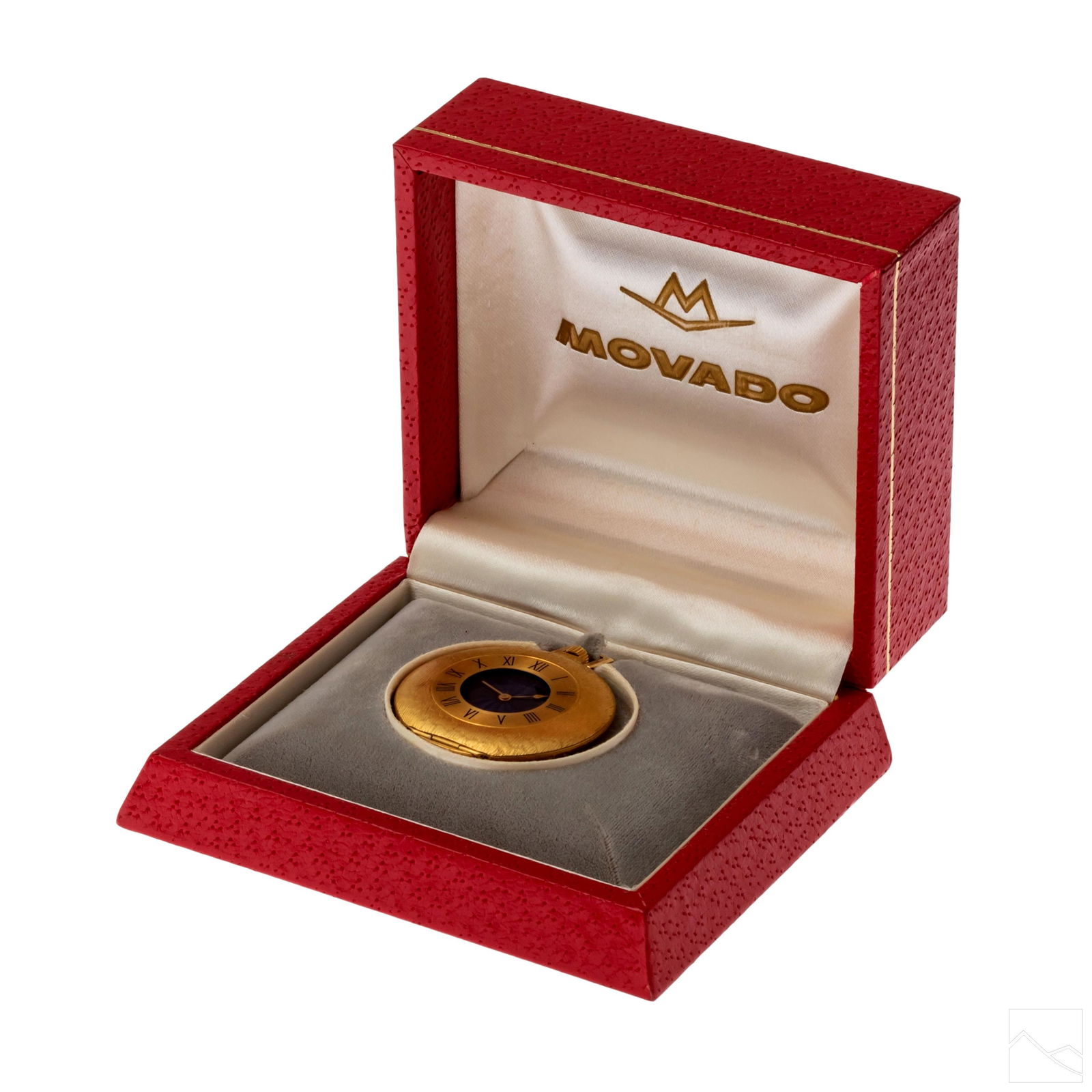 18K Gold Movado Guilloche Enamel Pocket Watch +Box (1 of 9)