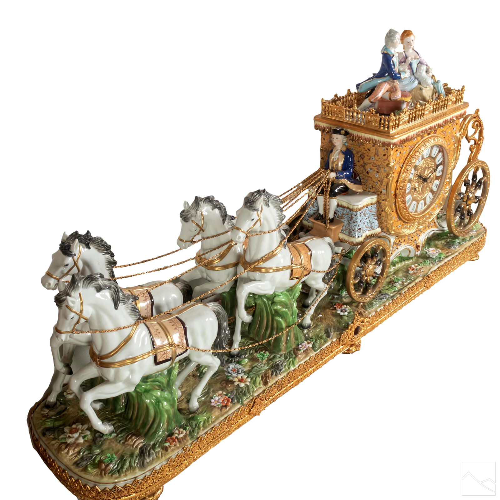Capodimonte Horse and Carriage Clock Centerpiece (1 of 7)