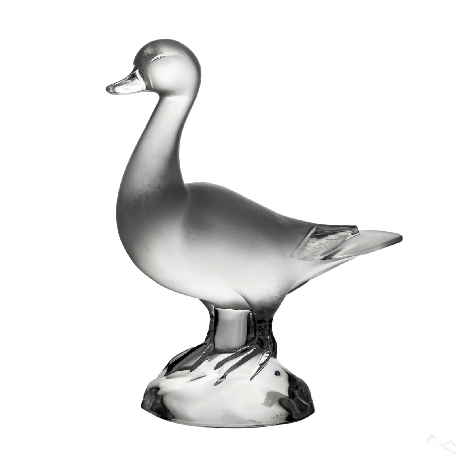 Lalique Frosted Glass Crystal Duck Figurine Statue (1 of 6)