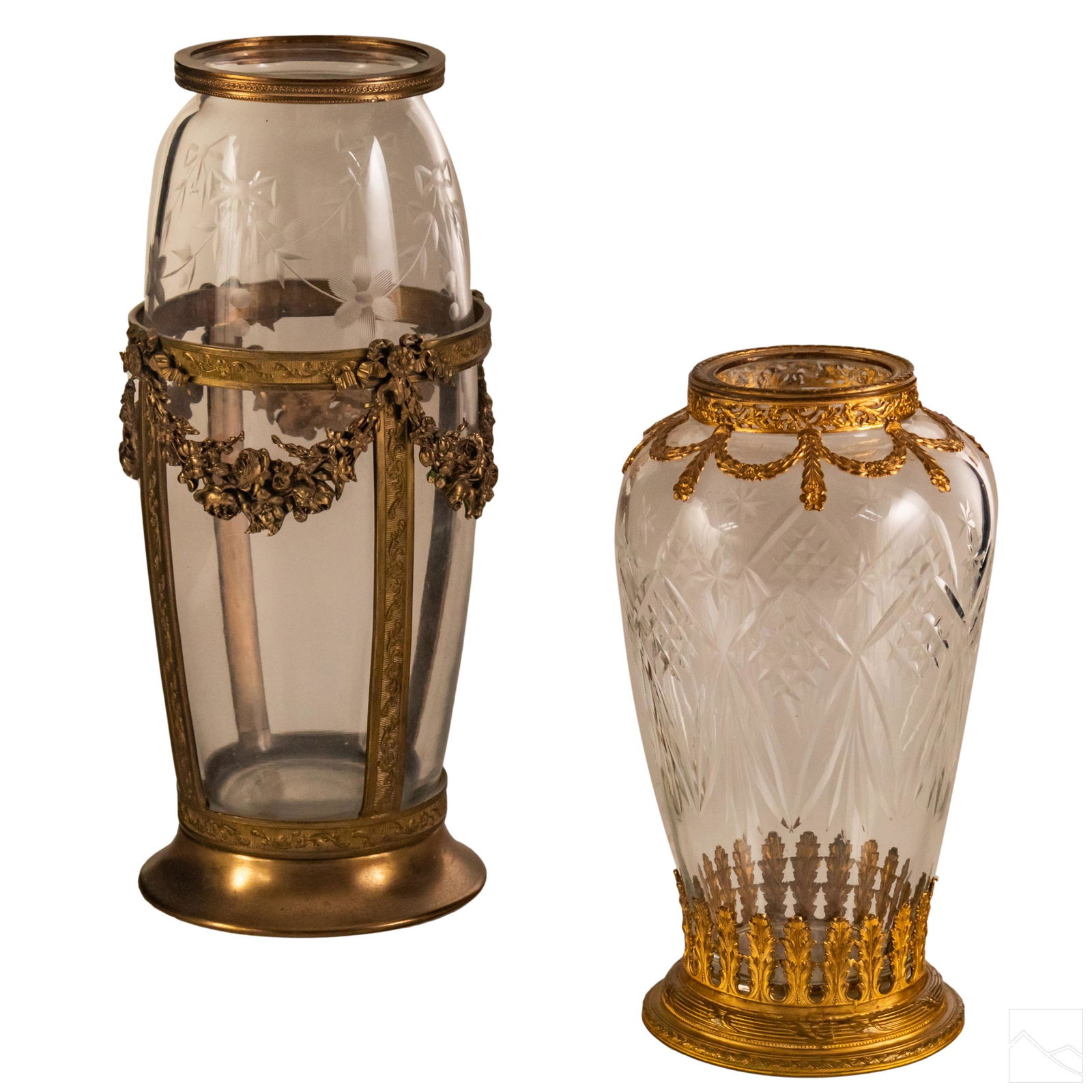 French Antique Cut Crystal & Gilt Metal Vases (1 of 6)