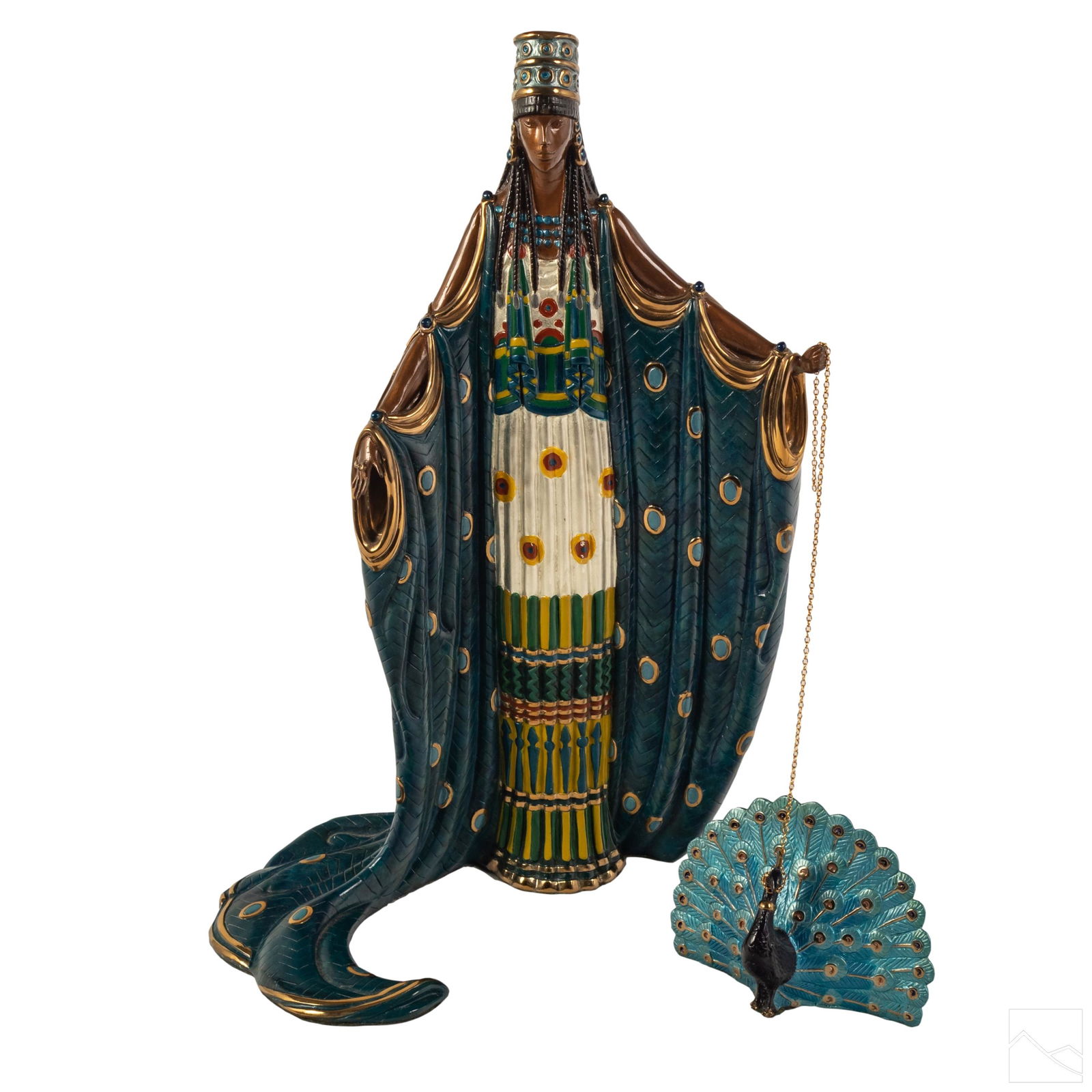 Erte Signed Bronze Hera and Peacock Figural Group (1 of 8)