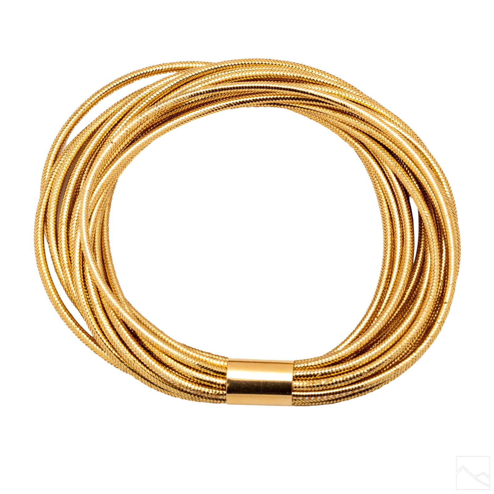 14K Gold Designer Italy 15-Strand Bangle Bracelet (1 of 4)