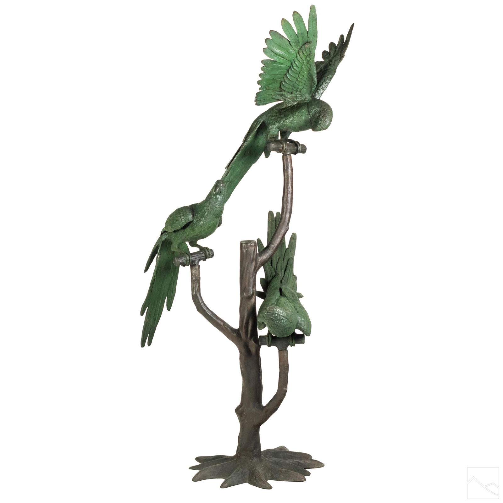 Life-Size Bronze Parrots Birds in a Tree Sculpture (1 of 6)