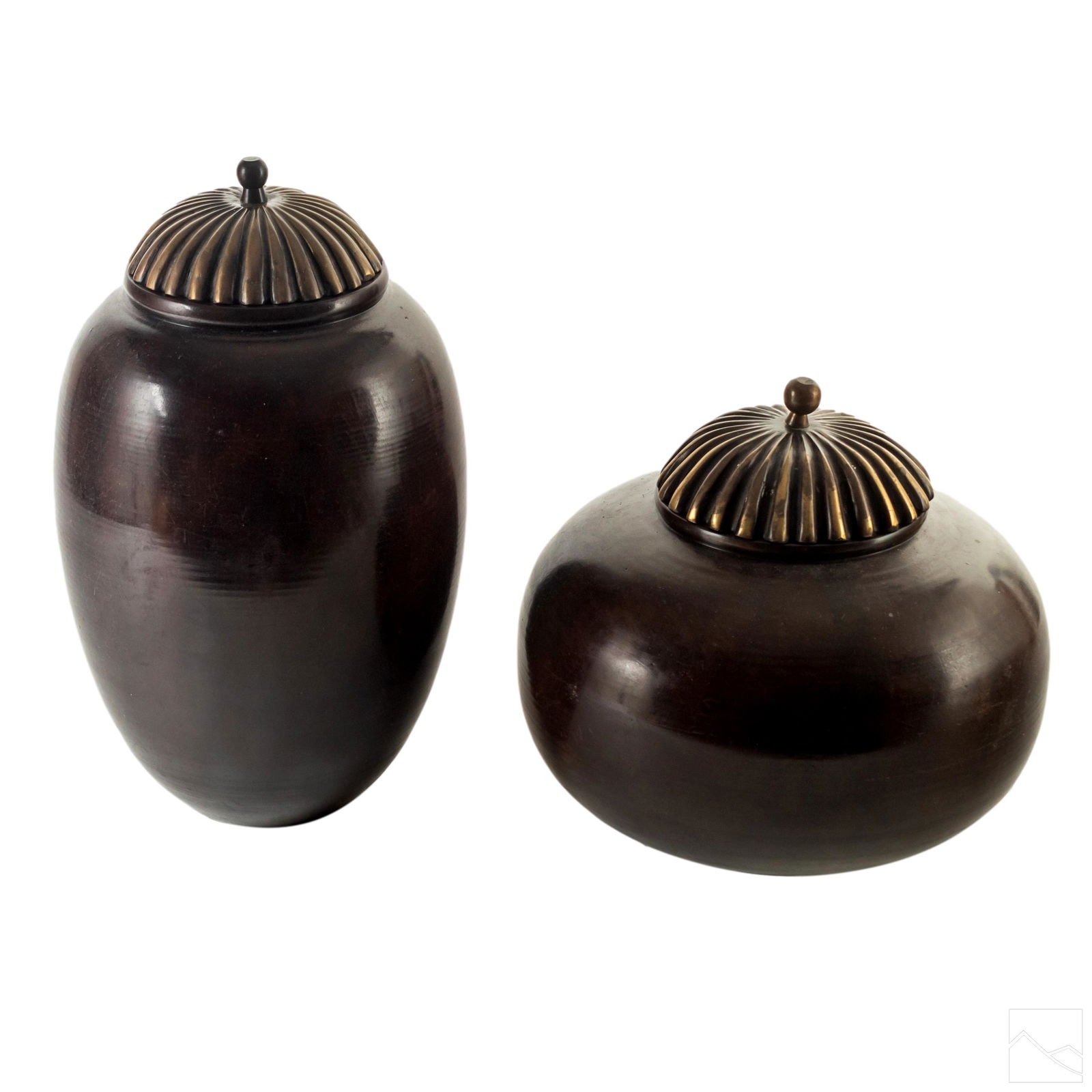 Maitland Smith Bronze Siamese Covered Vase Jar SET (1 of 9)