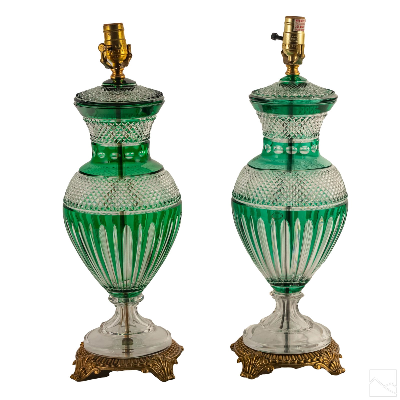 Hungarian Bohemian Crystal Art Nouveau Style Lamps (1 of 7)