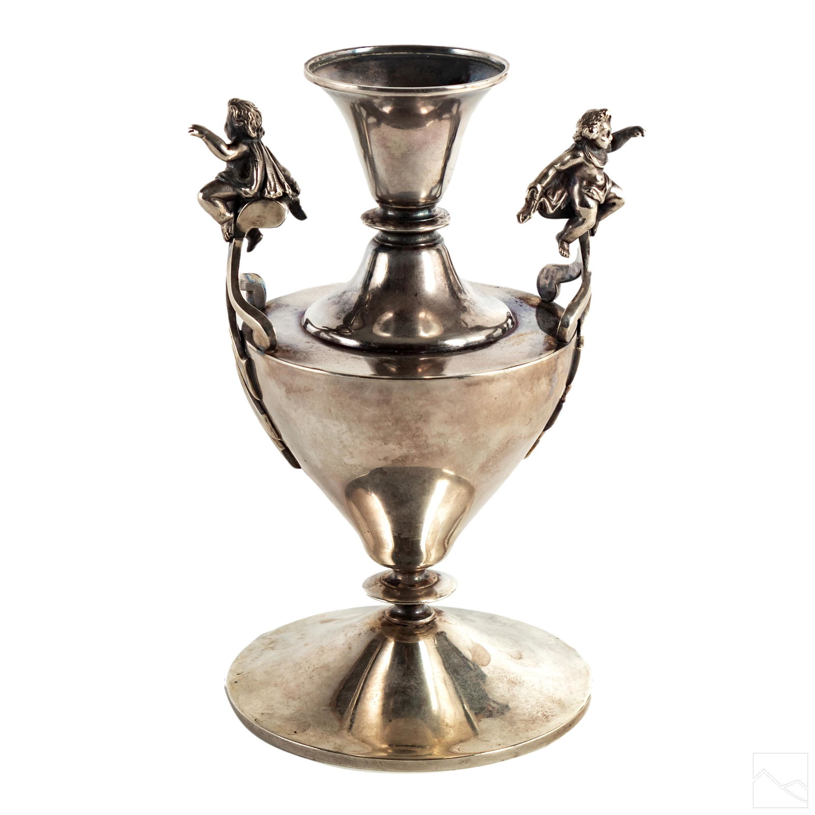 Gorham 19th C Fine Silver Neoclassical Cherub Vase (1 of 6)