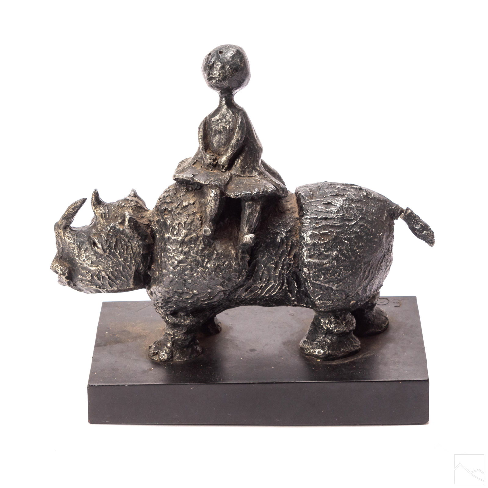 Graciela R. Boulanger b. 1935 Rhino Girl Sculpture (1 of 7)