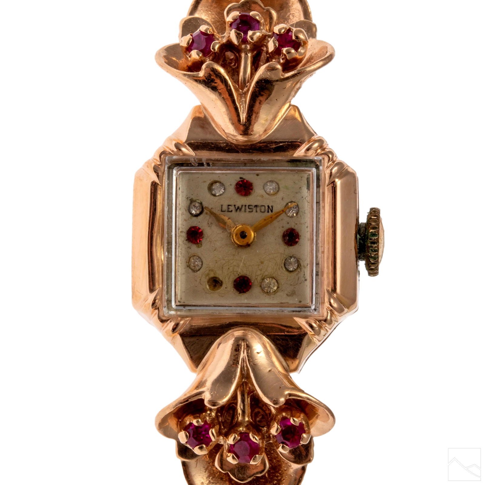 14K Rose Gold Vintage Retro Ruby Cocktail Watch (1 of 10)