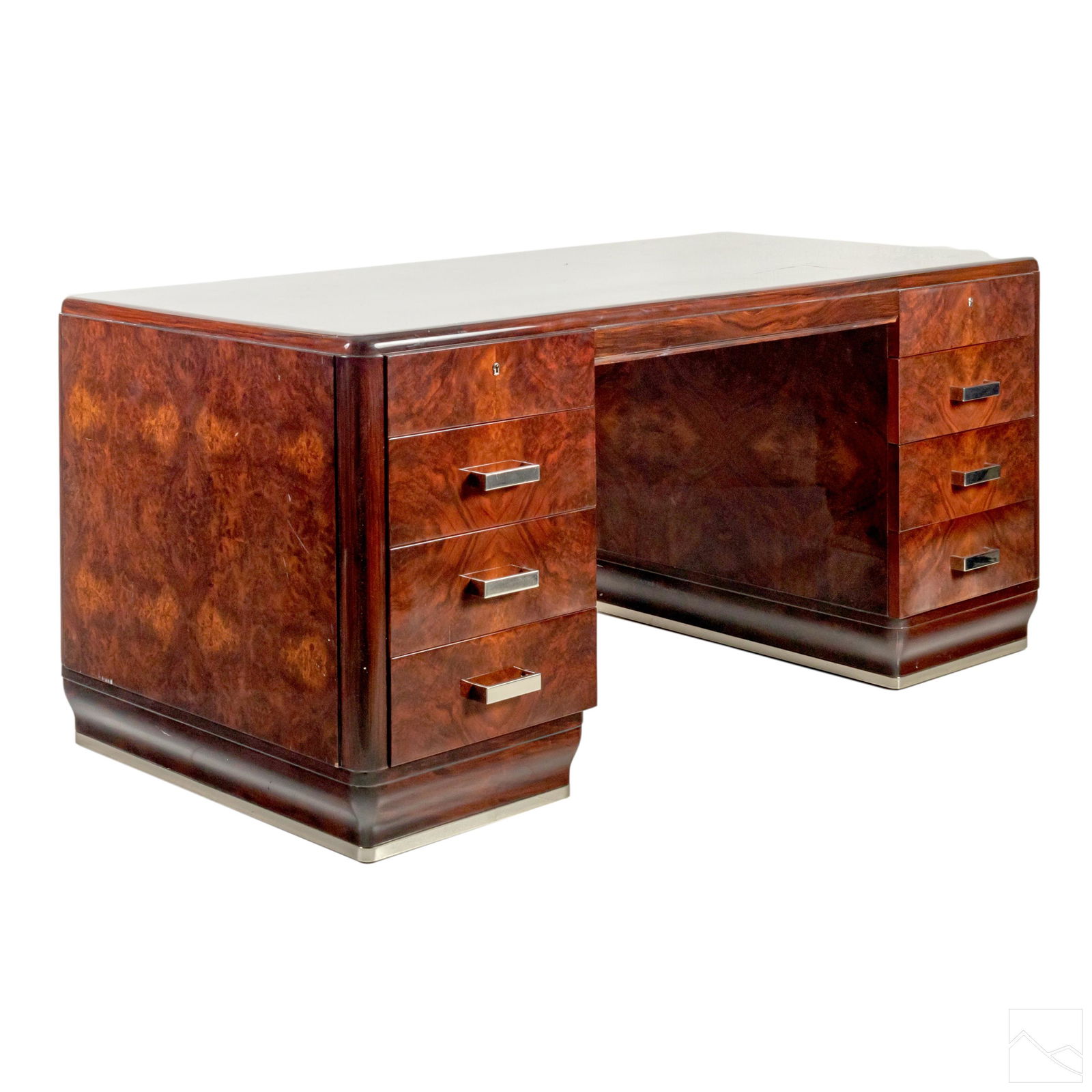 Art Deco Lacquer Burl Wood Desk after Joe Colombo (1 of 10)