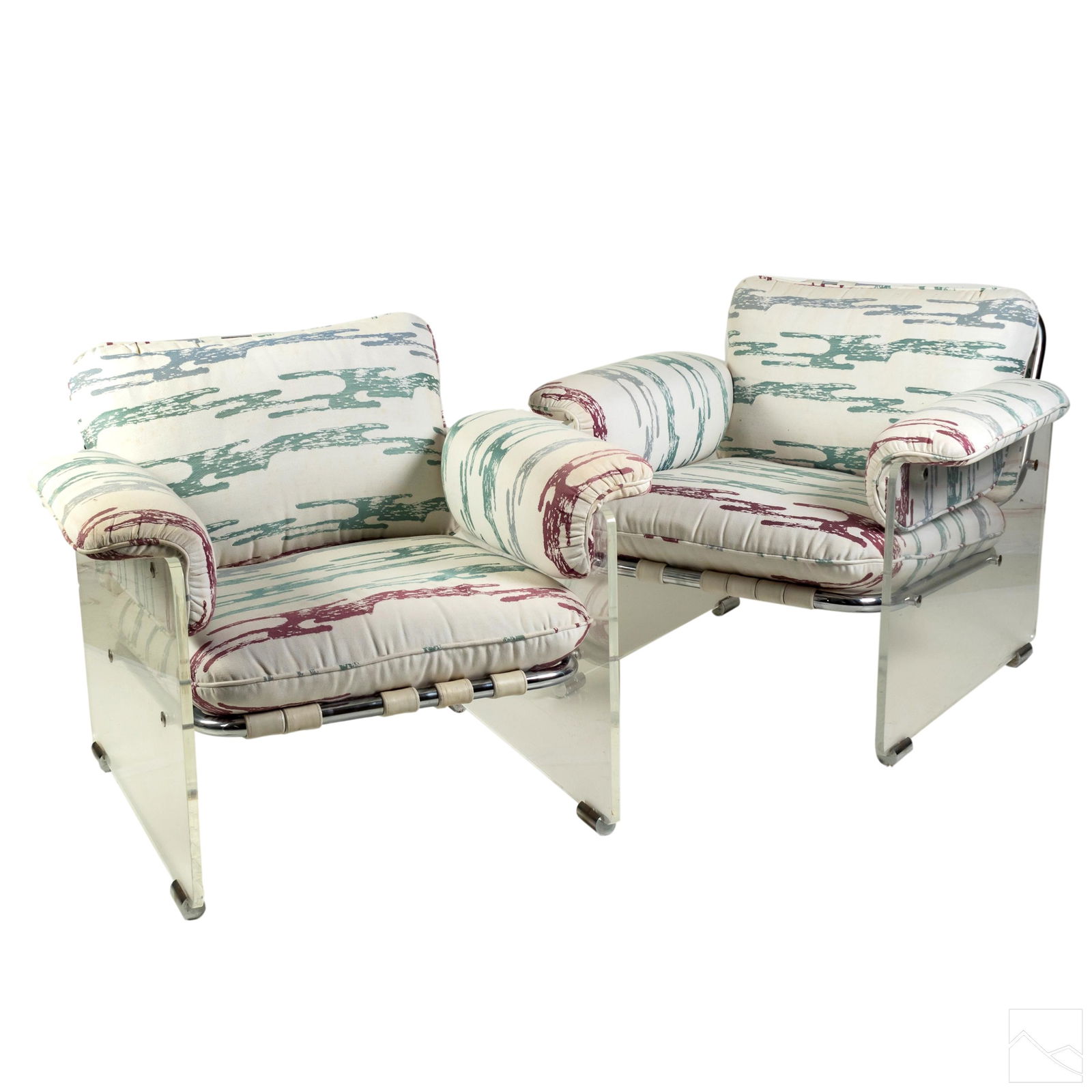 Pace Collection Pair Lucite Argenta Lounge Chairs (1 of 7)