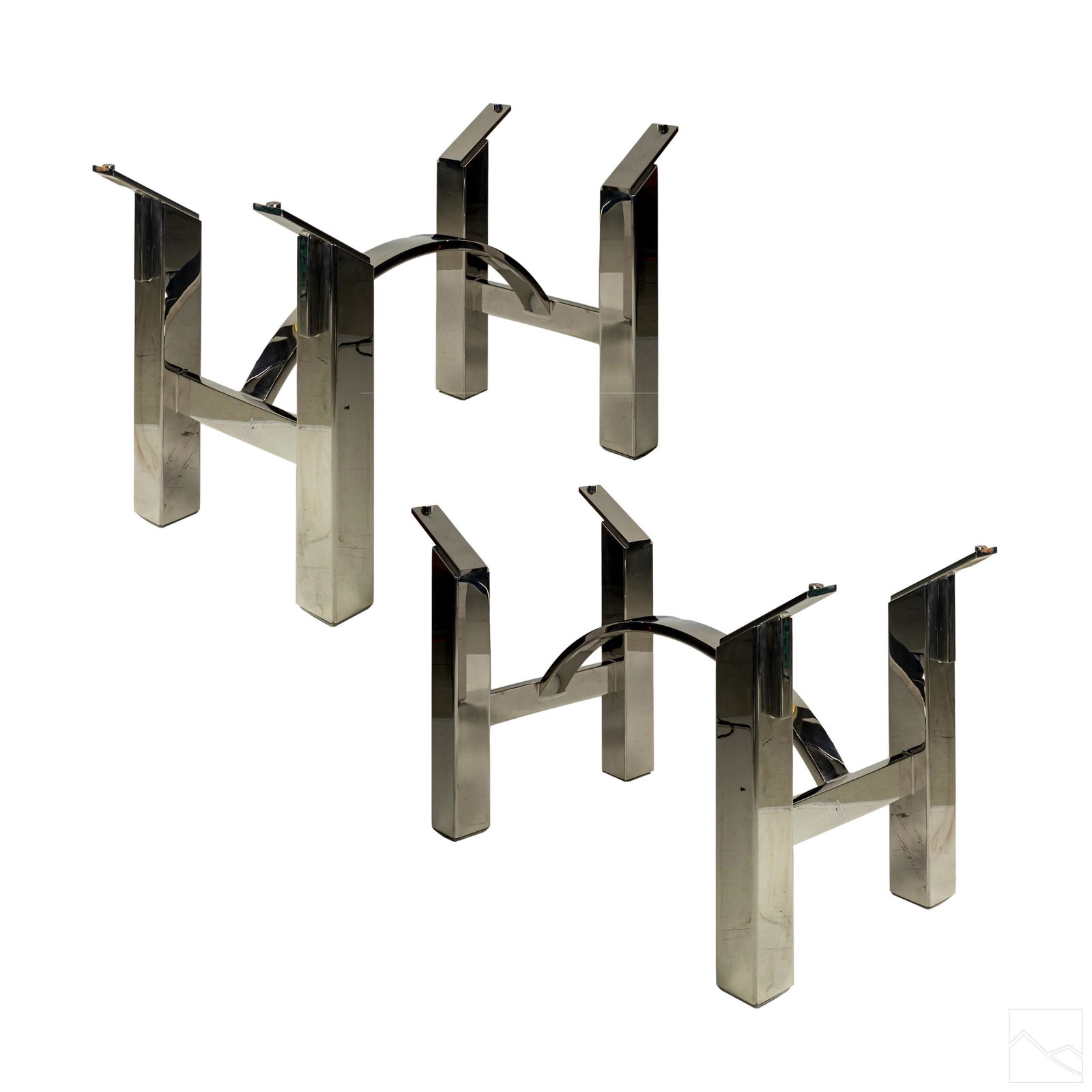 Mid Century Modern Pair Chrome Console Table Bases (1 of 5)