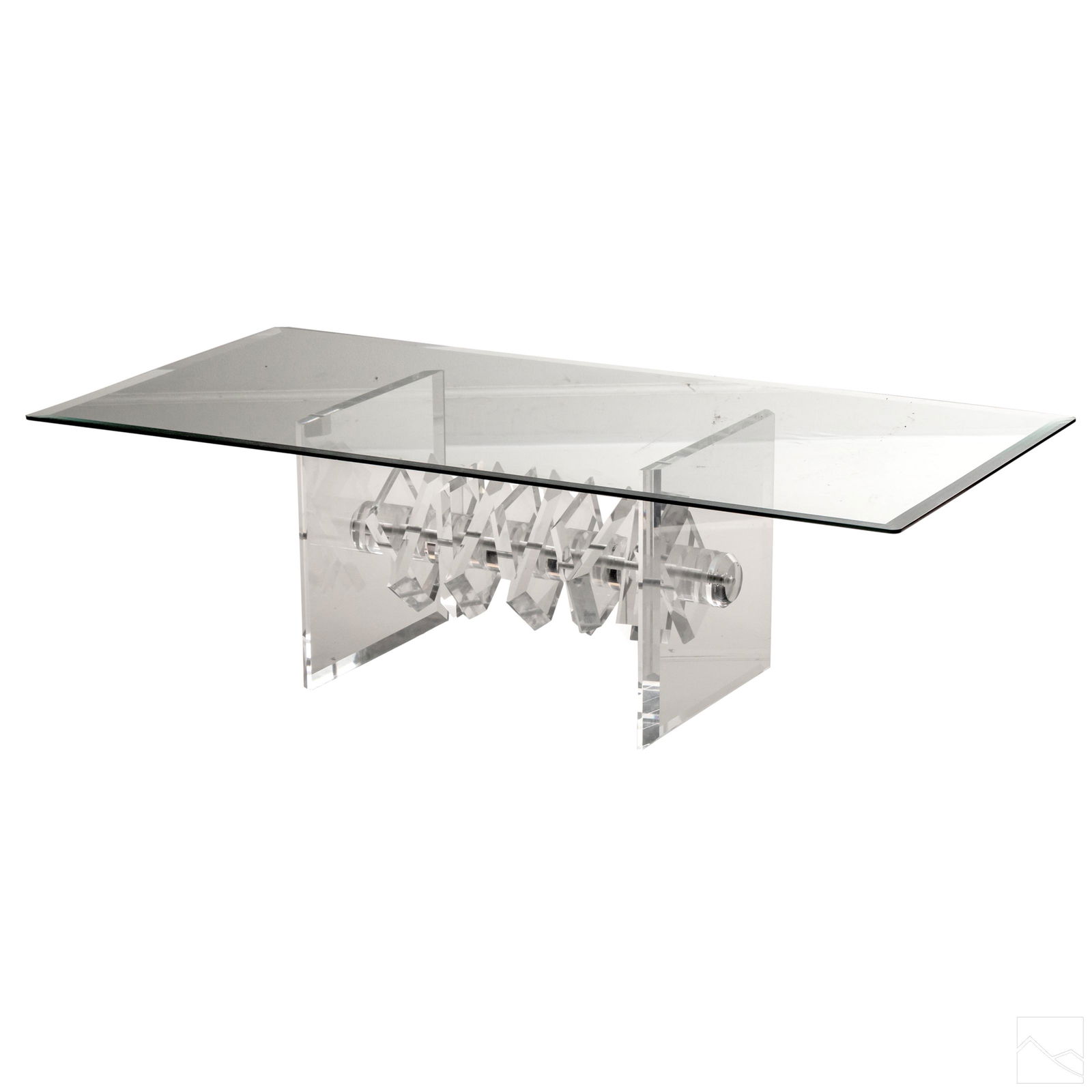 Mid Century Modern Clear Lucite Base Coffee Table (1 of 4)