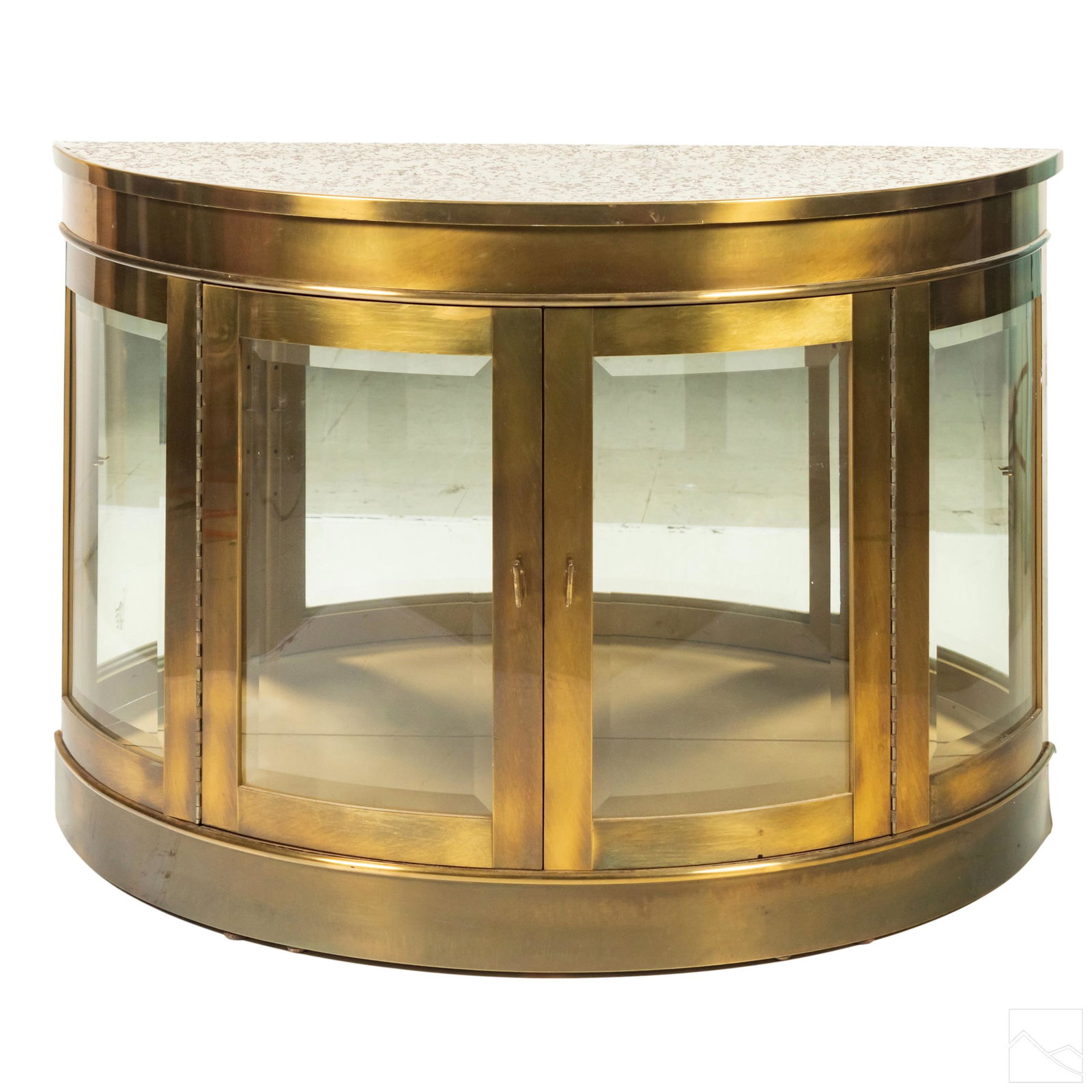 Mastercraft Modernist Brass Demilune Console Table (1 of 9)