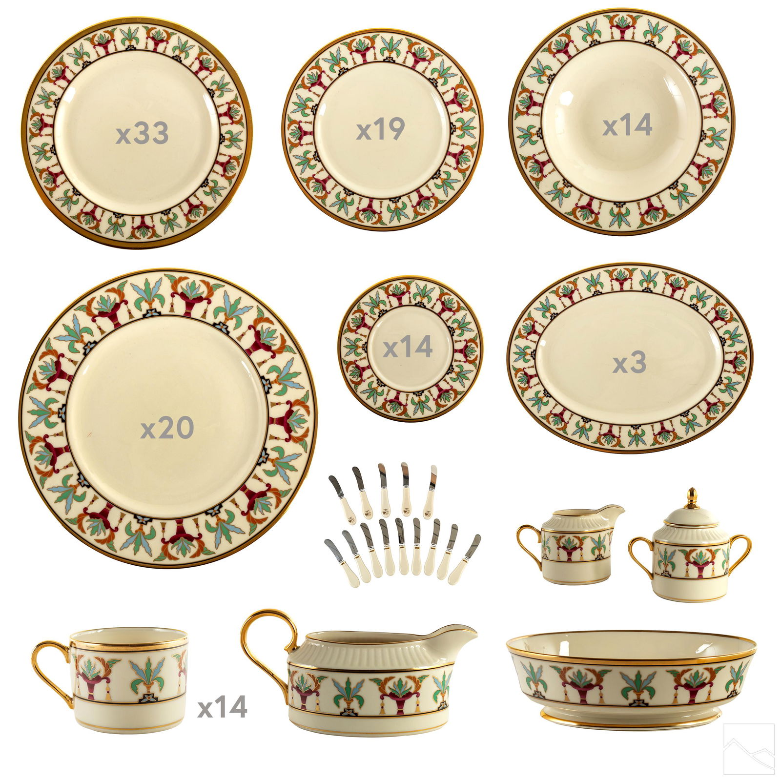124 Piece Lenox Grand Tier Tosca Fine China (1 of 16)