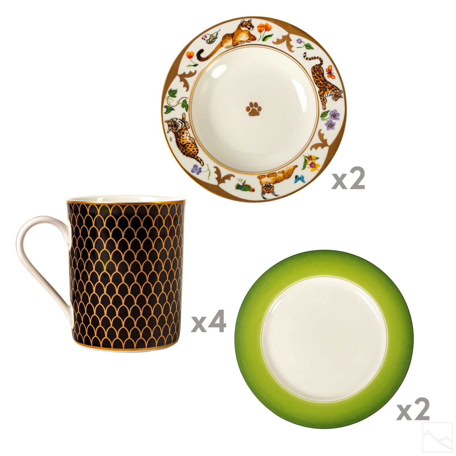 Lynn Chase Porcelain China Dinnerware Plates Cups (1 of 11)