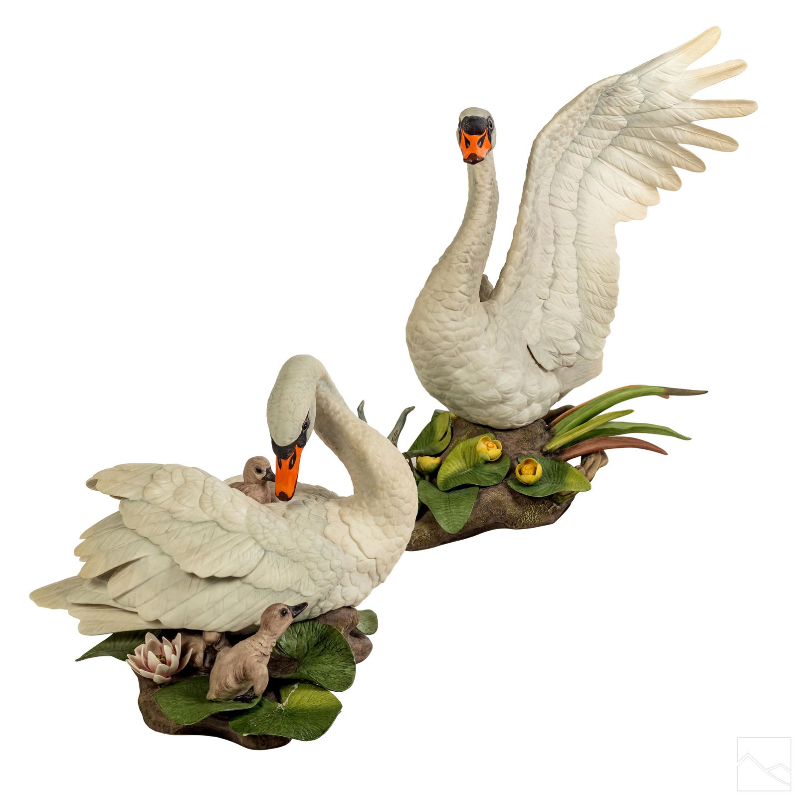Boehm Mute Swan Porcelain Figural Group Sculpture (1 of 14)