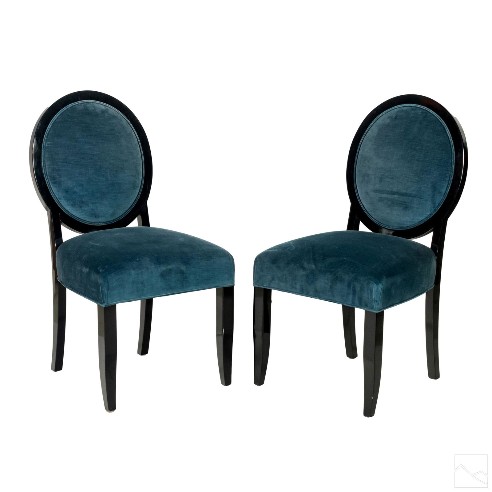 Pair J Robert Scott Oval Back Upholstered Chairs (1 of 6)