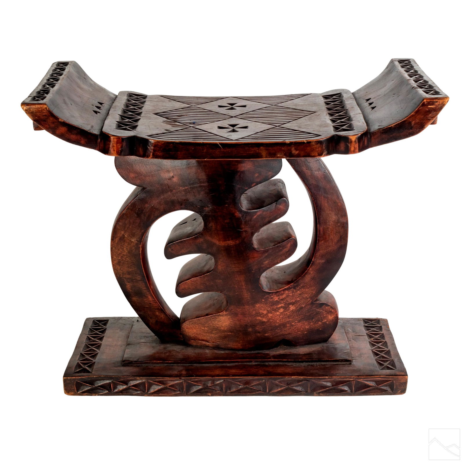 Carved Wooden African Ashanti Vintage Stool Table (1 of 6)