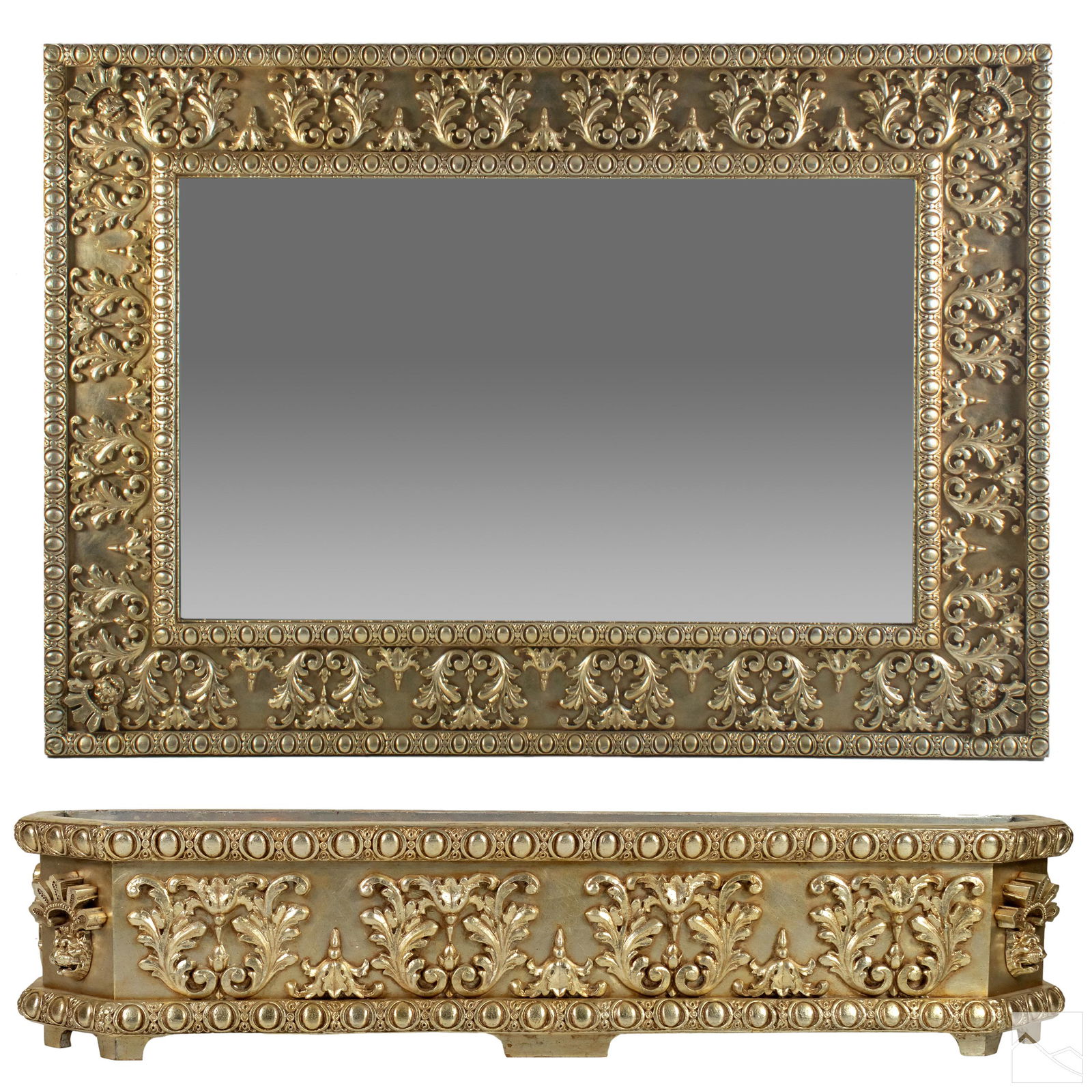 Giant Silver Gilt High Relief Mirror & Planter Set (1 of 8)