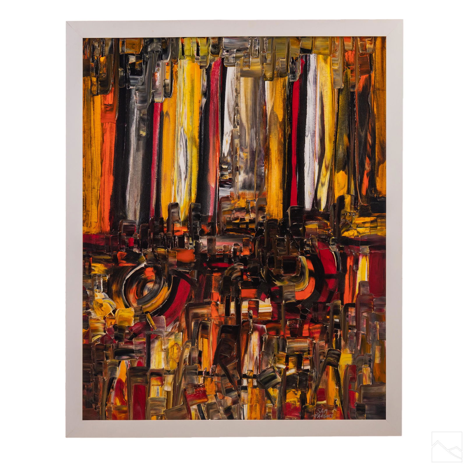 Sam Fargues b.1966 Downtown Abstract Oil Painting (1 of 7)