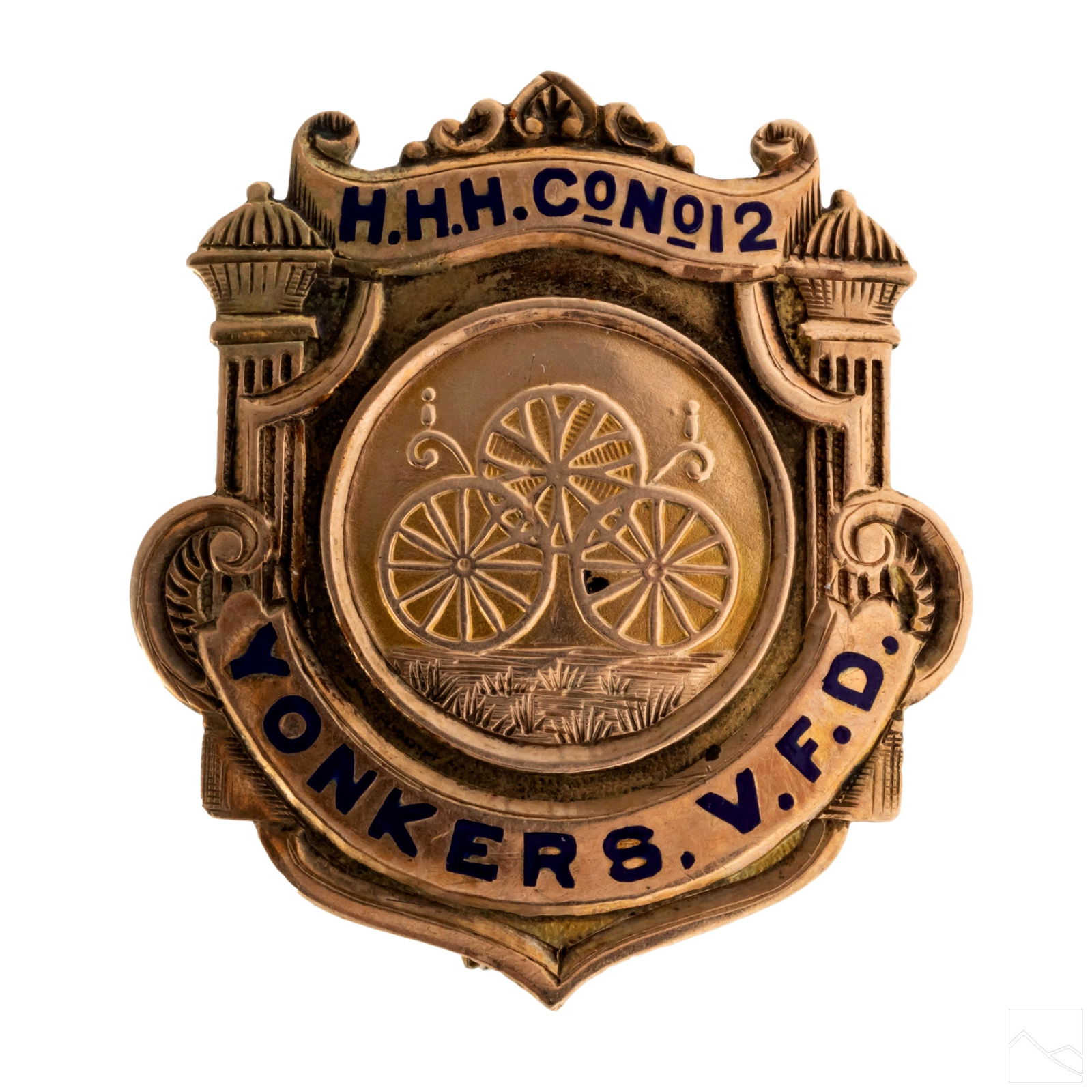 Yonkers NY 10k Gold & Enamel Fire Department Badge (1 of 5)