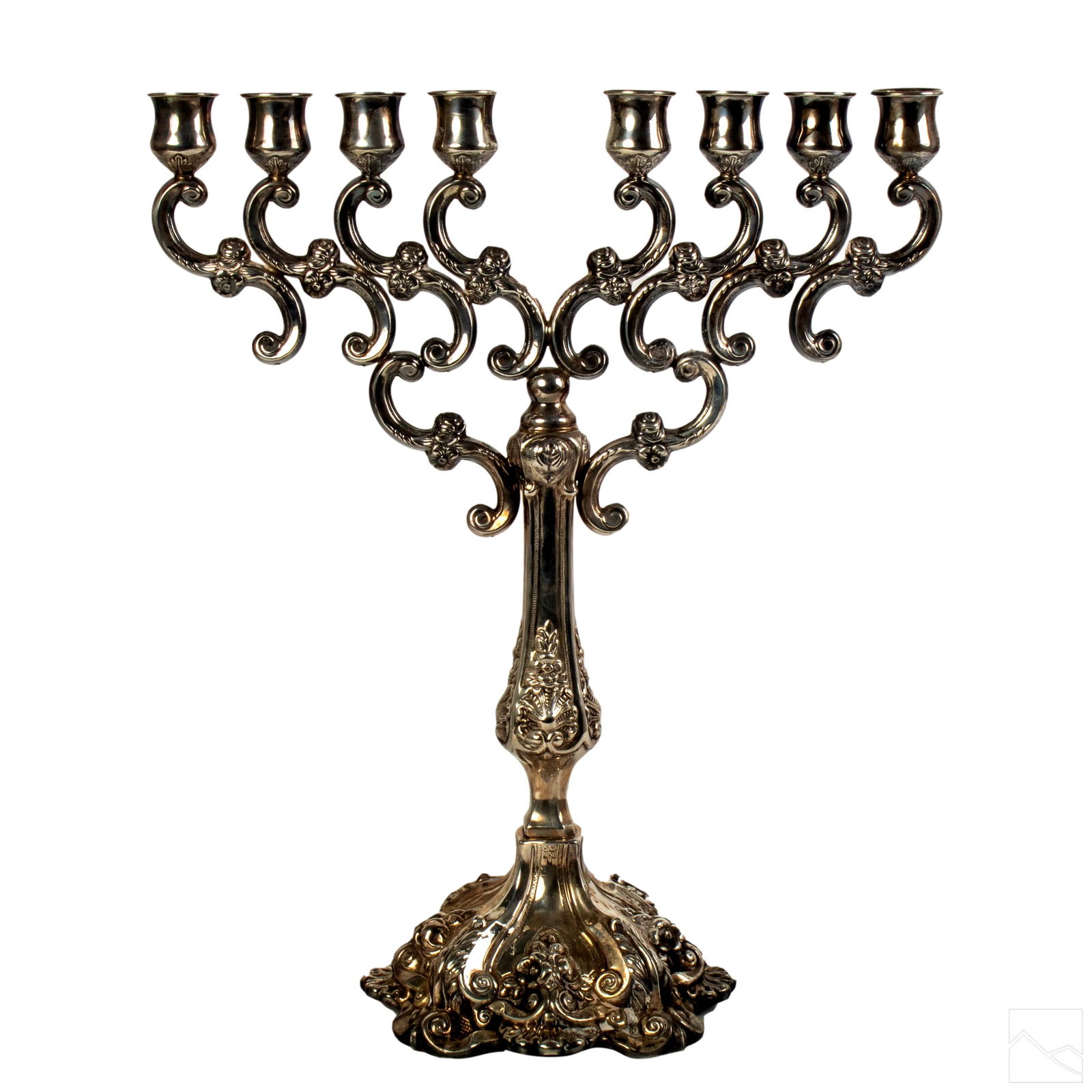 Sterling Silver Ornate Judaica Menorah 750 grams (1 of 4)