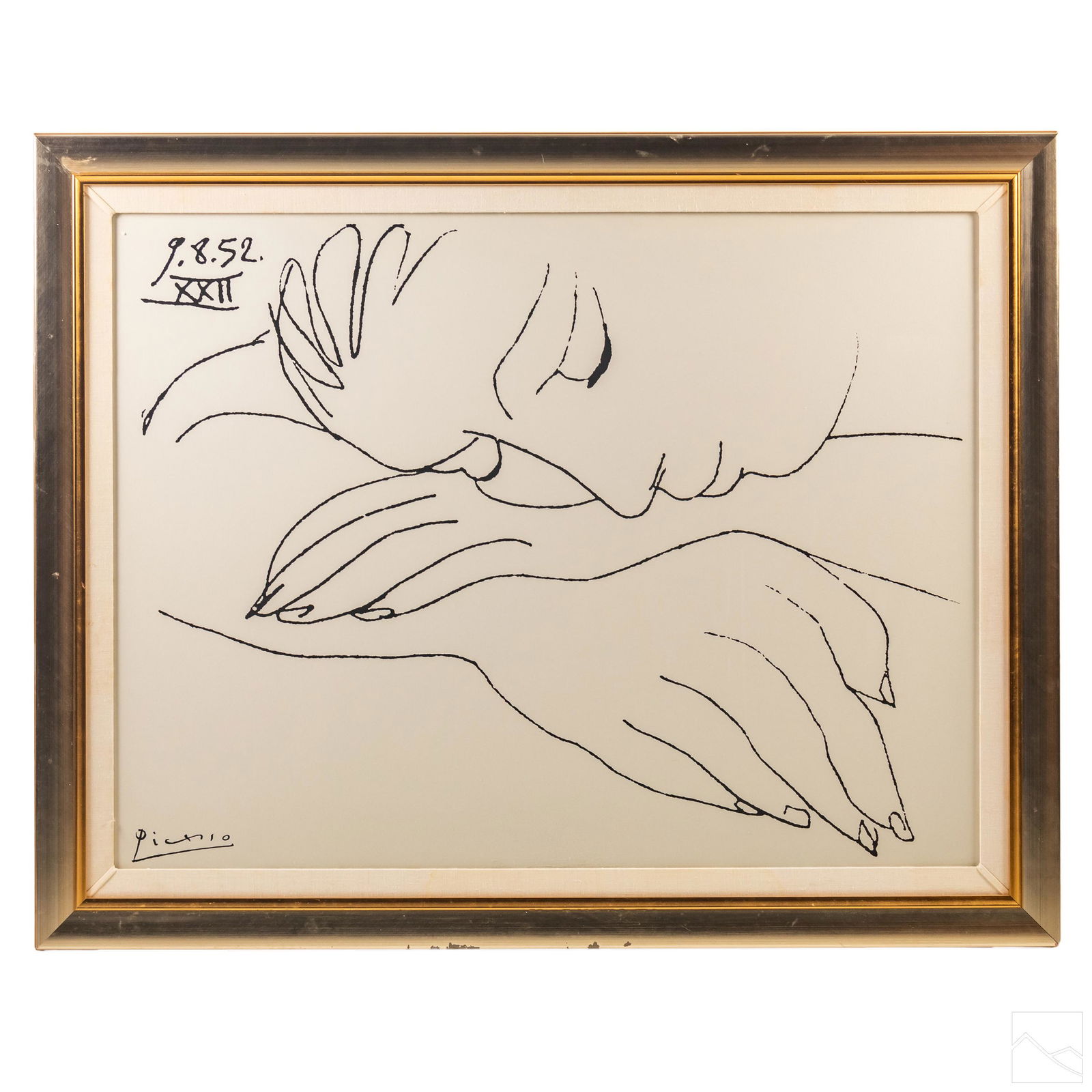 Picasso War & Peace Black/White Lithograph 8.8.58 (1 of 6)