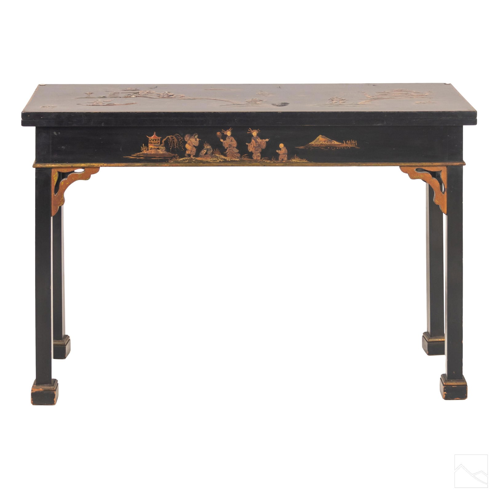 Chinese Antique Figural Court Scene Lacquer Table (1 of 9)