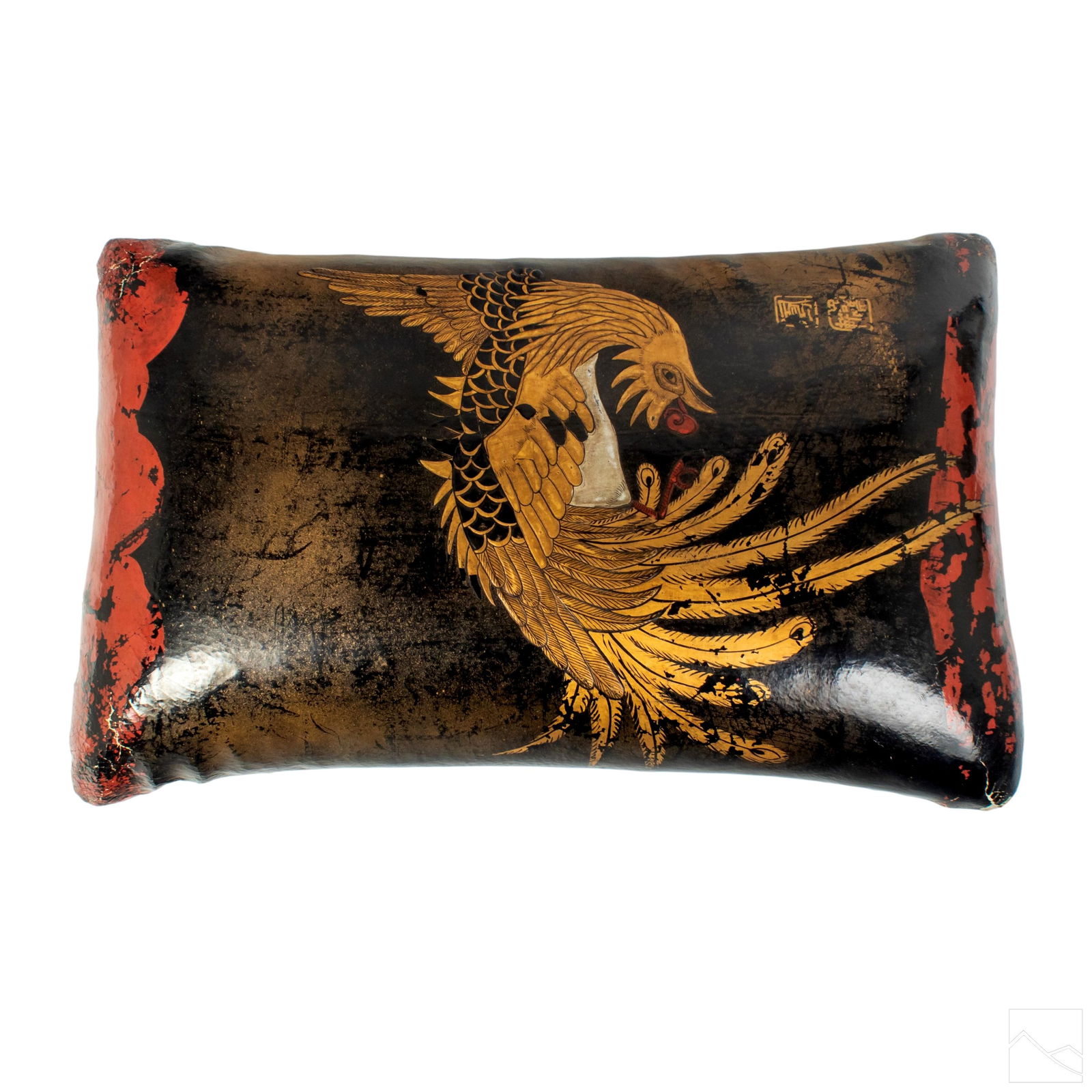 Chinese Antique Gilt Lacquered Fenghuang Pillow (1 of 7)