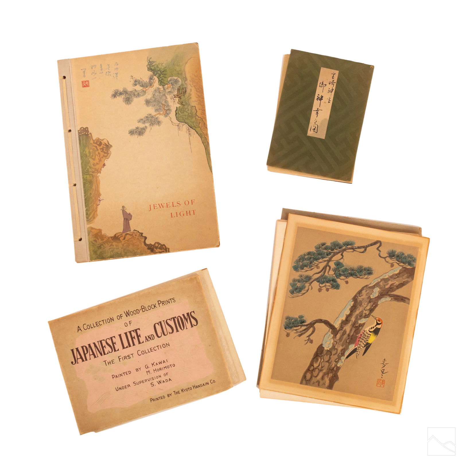 Japanese Antique Color Woodblock Print & Book LOT (1 of 5)