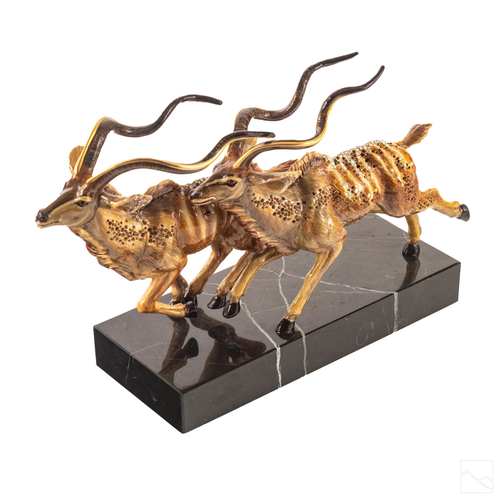Jay Strongwater Racing Gazelles Sculpture Figurine (1 of 7)